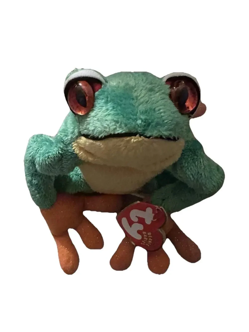 Ty Beanie Baby Panama Frog Plush 2001 Green With Hang Tag